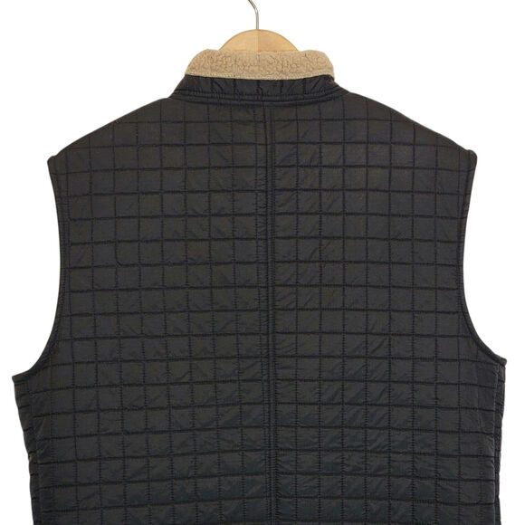 Tsunami Black Quilted Sherpa Vest Zip Front Casual Cozy Outdoor Fall Layering L - Picture 8 of 13